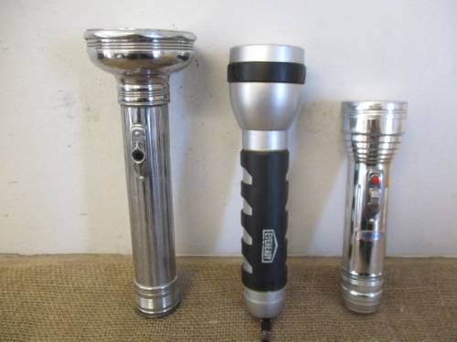 Collection Of Three Vintage Eveready Hand Torches