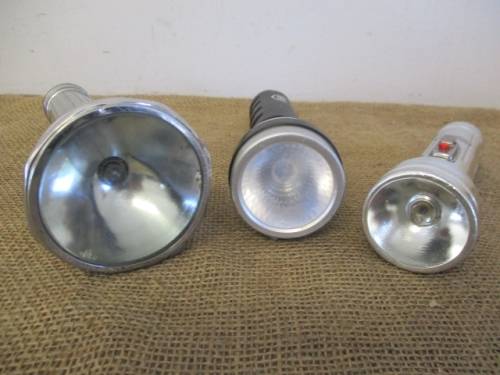 Collection Of Three Vintage Eveready Hand Torches