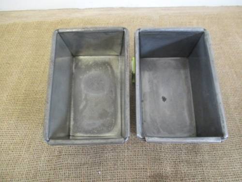 Two Nice Vintage Heavy Duty Metal Half Bread Pans