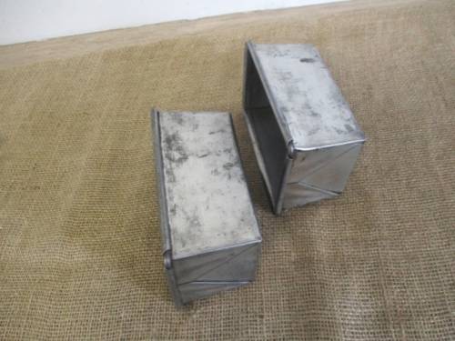 Two Nice Vintage Heavy Duty Metal Half Bread Pans