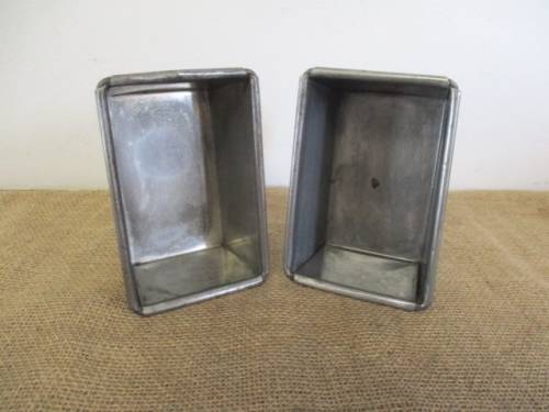 Two Nice Vintage Heavy Duty Metal Half Bread Pans