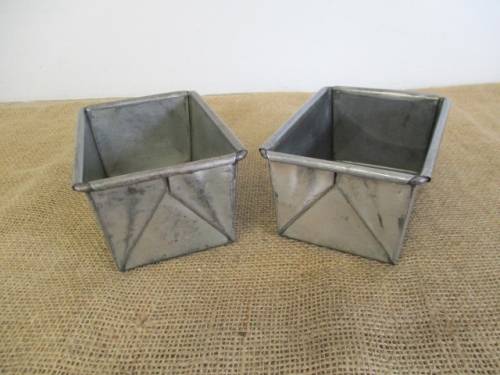 Two Nice Vintage Heavy Duty Metal Half Bread Pans