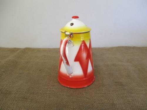 Extremely Rare....Beautiful Antique Emo Celje Enamel Coffee Kettle From The Kingdom Of Yugoslavia