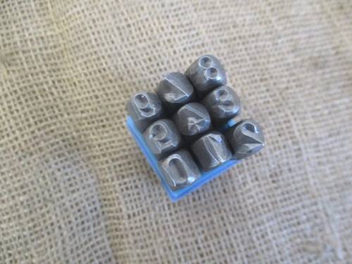 Nice Set Of Nine 10mm Machine Made Number Punches