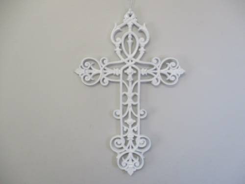 Very Pretty Vintage Cast Iron Wall Hanging Cross
