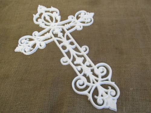 Very Pretty Vintage Cast Iron Wall Hanging Cross