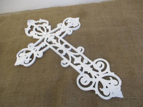 Very Pretty Vintage Cast Iron Wall Hanging Cross