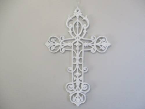 Very Pretty Vintage Cast Iron Wall Hanging Cross