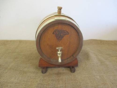 Exact Replica Of The Real McCoy....An Outstanding Vintage Oak Wine Barrel With Brass Tap And Straps