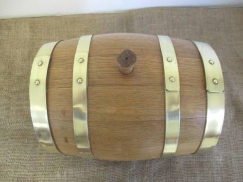 Exact Replica Of The Real McCoy....An Outstanding Vintage Oak Wine Barrel With Brass Tap And Straps