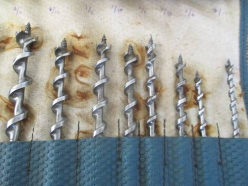 Really Nice Vintage BEWU Woodworking Drill Bit Set In Original Sleeve  3/16` - 1`