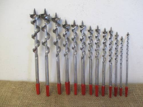 Really Nice Vintage BEWU Woodworking Drill Bit Set In Original Sleeve  3/16` - 1`