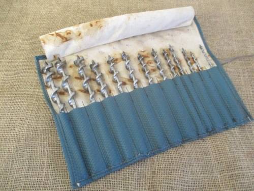 Really Nice Vintage BEWU Woodworking Drill Bit Set In Original Sleeve  3/16` - 1`