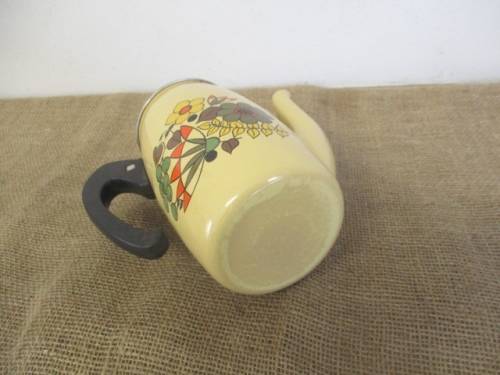 Adorable Large Vintage Old Fashioned Enamel Coffee Pot With Lovely Floral Decor