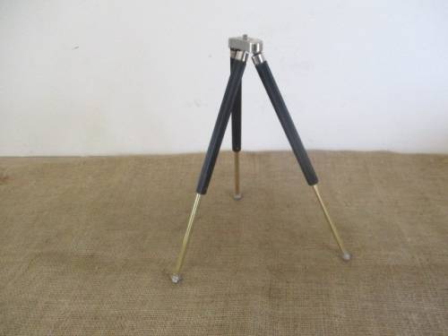 Beautiful Vintage Mei Brass/Metal Portable Tripod In Geniune Leather Sleeve          Made In Germany