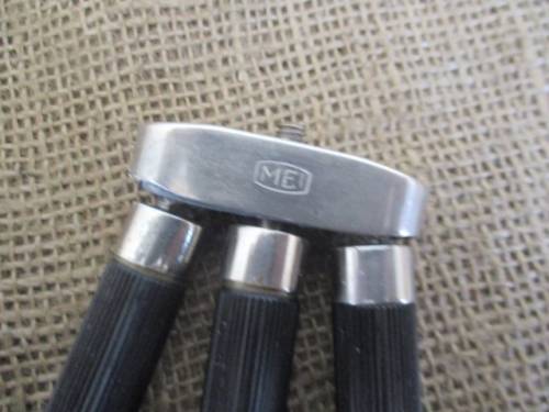 Beautiful Vintage Mei Brass/Metal Portable Tripod In Geniune Leather Sleeve          Made In Germany