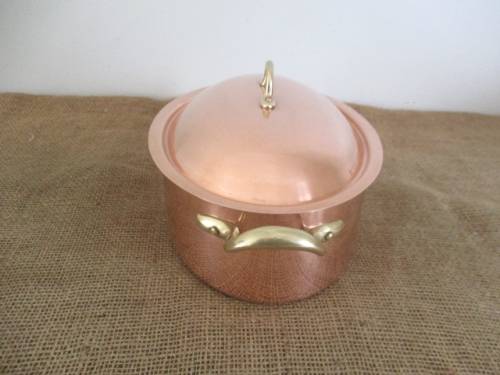 Another Rare One...This Magnificent Sizable Vintage Bongusto Copper Casserole      Made In Italy