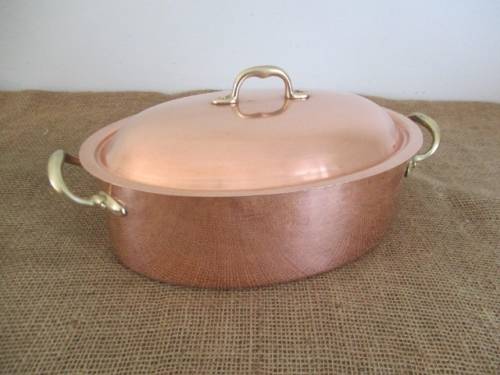Another Rare One...This Magnificent Sizable Vintage Bongusto Copper Casserole      Made In Italy