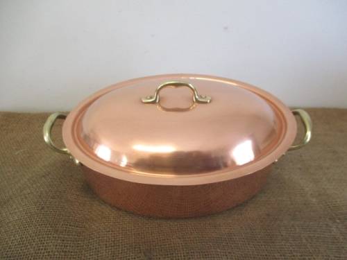 Another Rare One...This Magnificent Sizable Vintage Bongusto Copper Casserole      Made In Italy