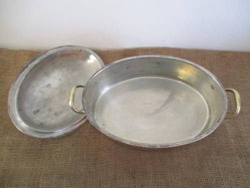 Another Rare One...This Magnificent Sizable Vintage Bongusto Copper Casserole      Made In Italy