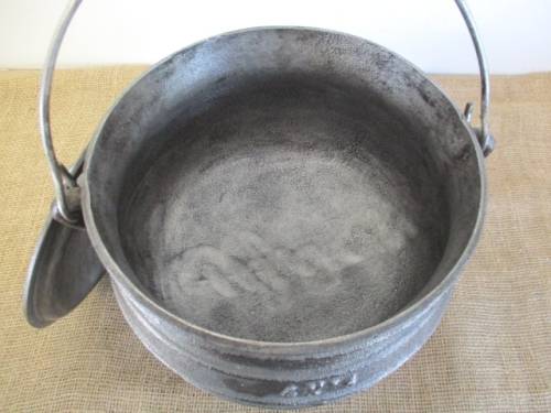 An Excellent Robust And Sizable LK`s #2 3 Legged Solid Cast Iron Potjie Pot