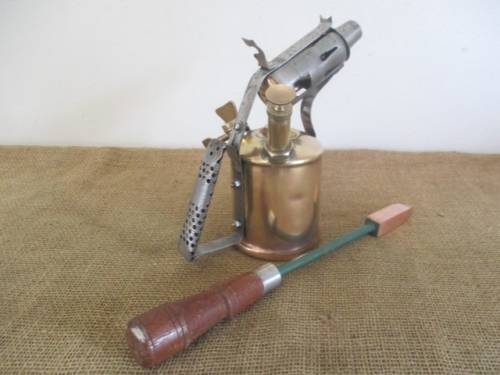 Rare Vintage Original Digger 1 Pint Blow Torch And Soldering Iron