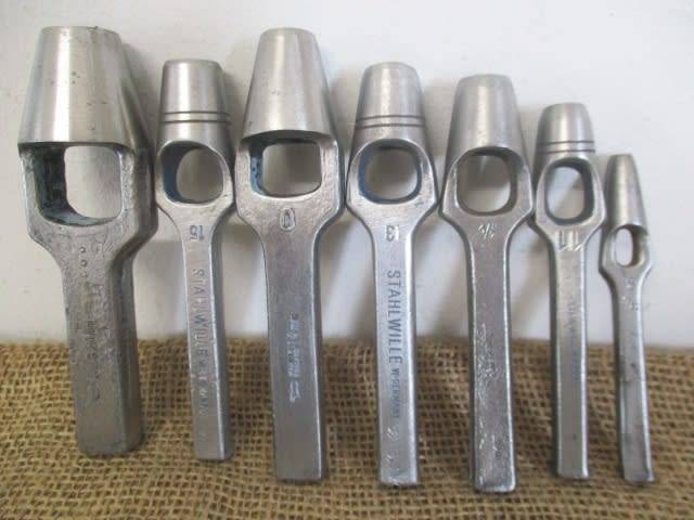 Superb Vintage Heavy Duty Mixed Brand Leather Hollow Punch Set