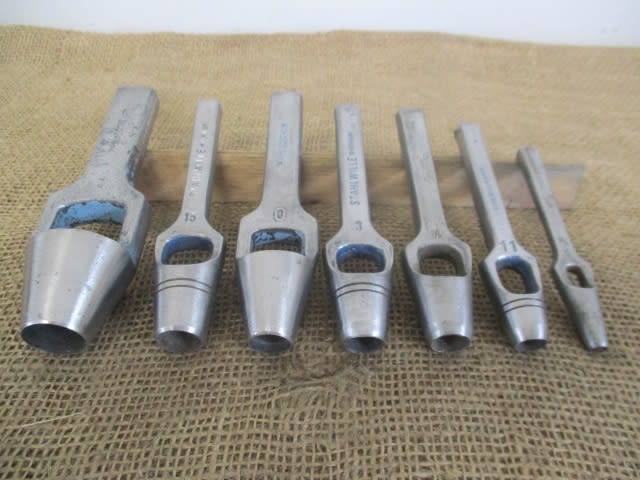 Superb Vintage Heavy Duty Mixed Brand Leather Hollow Punch Set