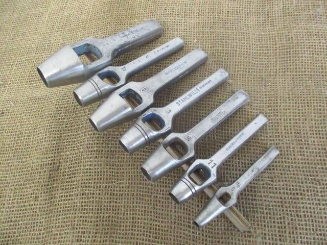 Superb Vintage Heavy Duty Mixed Brand Leather Hollow Punch Set