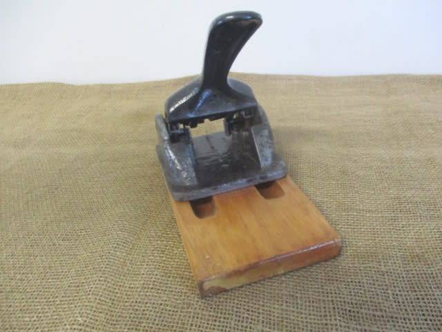 Vintage Heavy Duty Two Hole Cast Iron Paper Punch