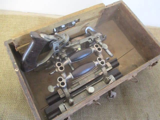 Vintage Stanley Sweetheart No 55 Universal Combination Plane With 13 Cutters   USA.