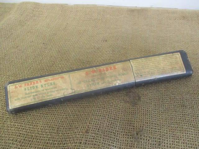 Highly Collectable Antique A.W. Faber 361 Slide Rule In Original Case      Early 1900`s      Bavaria