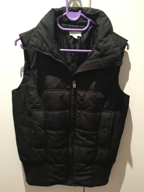 Witchery Black Plush Warm Gilet Size 8
