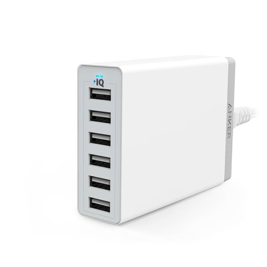 Anker 60W 6-Port Family-Sized Desktop USB Charger with PowerIQ Technology