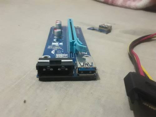 PCI Express PCI-E 1X to 16X Riser Card 6Pin PCIE USB3.0 SATA Expansion for GPU