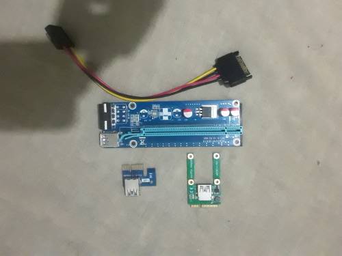 PCI Express PCI-E 1X to 16X Riser Card 6Pin PCIE USB3.0 SATA Expansion for GPU