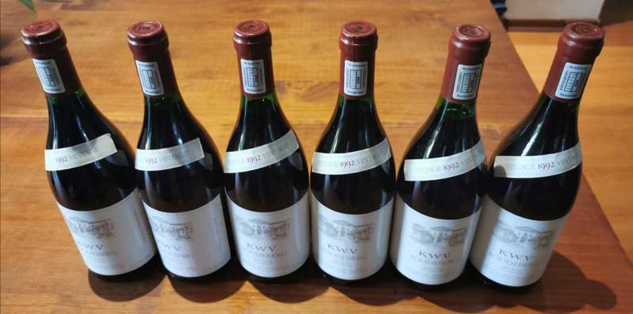 SIX BOTTLES OF RARE & COLLECTABLE KWV ROODEBERG RED WINE 1992 (32yrs old)