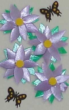 lilac ribbon flowers