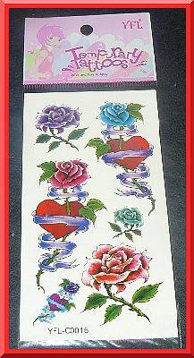 Roses and Hearts Temporary Tattoos