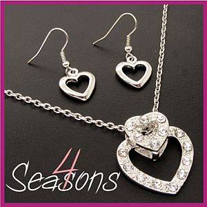 Fabulous Crystal Double Heart Set