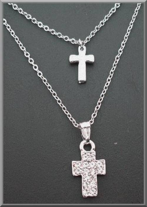 Charming Double Cross Necklace