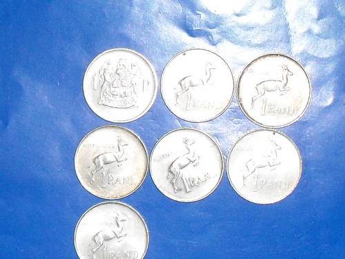 7x R1 COINS (1969 COAT OF ARMS UNC COND,2X1967 AND 4X1966) BID PER COIN!! ALL80% SILVER 15g each!!