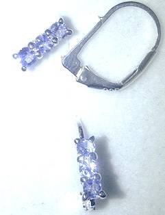 0.60ct Genuine Tanzanite Genuine Silver Earrings