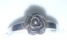 Delicate Rose Genuine Silver Ring