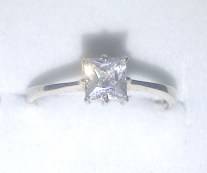 Genuine Princess Cubic Genuine Silver Ring
