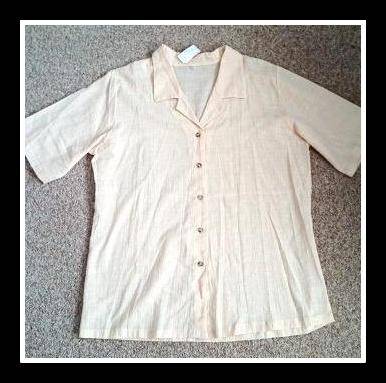 BRAND NEW!!! OUKI CLOTHING - (L) Summer Shirt Peach 100% Cotton