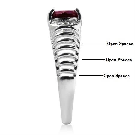 CERTIFIED R1899- Genuine 1.46ct Garnet+White Topaz 925 Sterling Silver Ring. Size 8/P+/18mm