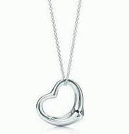 Brand New Silvertone Modern Heart Necklace