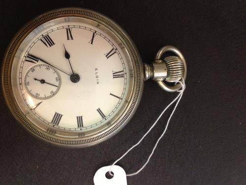 nickel silver half hunter fob watch