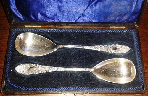 Set of Silver plated Jam Spoons C1900.